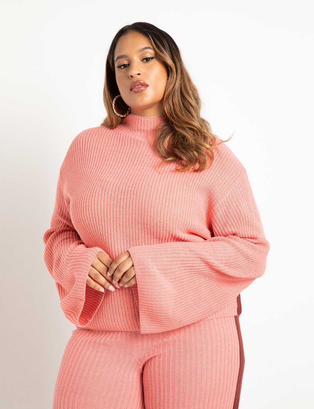 Side Stripe Sweater | Women's Plus Size Tops | ELOQUII | Eloquii