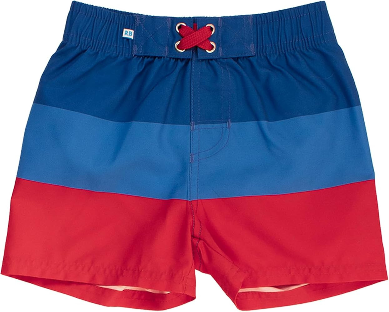 RUGGEDBUTTS Boys UPF50+ Sun Protection Striped Color Block Swim Trunks | Amazon (US)