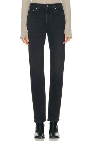 Citizens of Humanity Zurie Straight Leg Jeans in Black | FWRD 