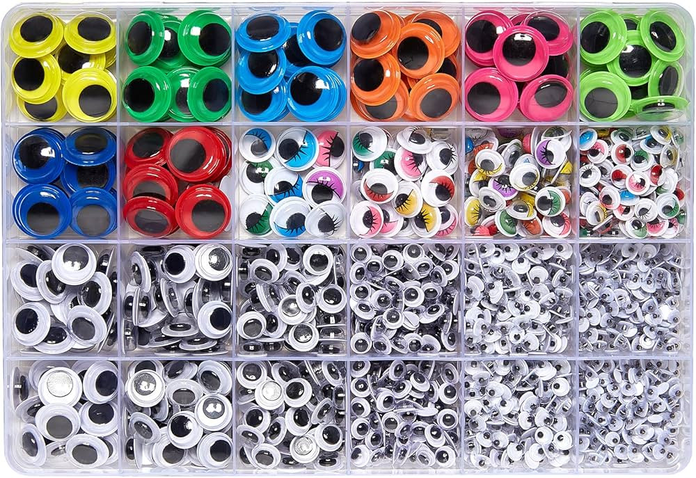 1670pcs Googly Eyes Self Adhesive for Crafts, Craft Sticker Wiggle Eyes with Multi Colored and Si... | Amazon (US)