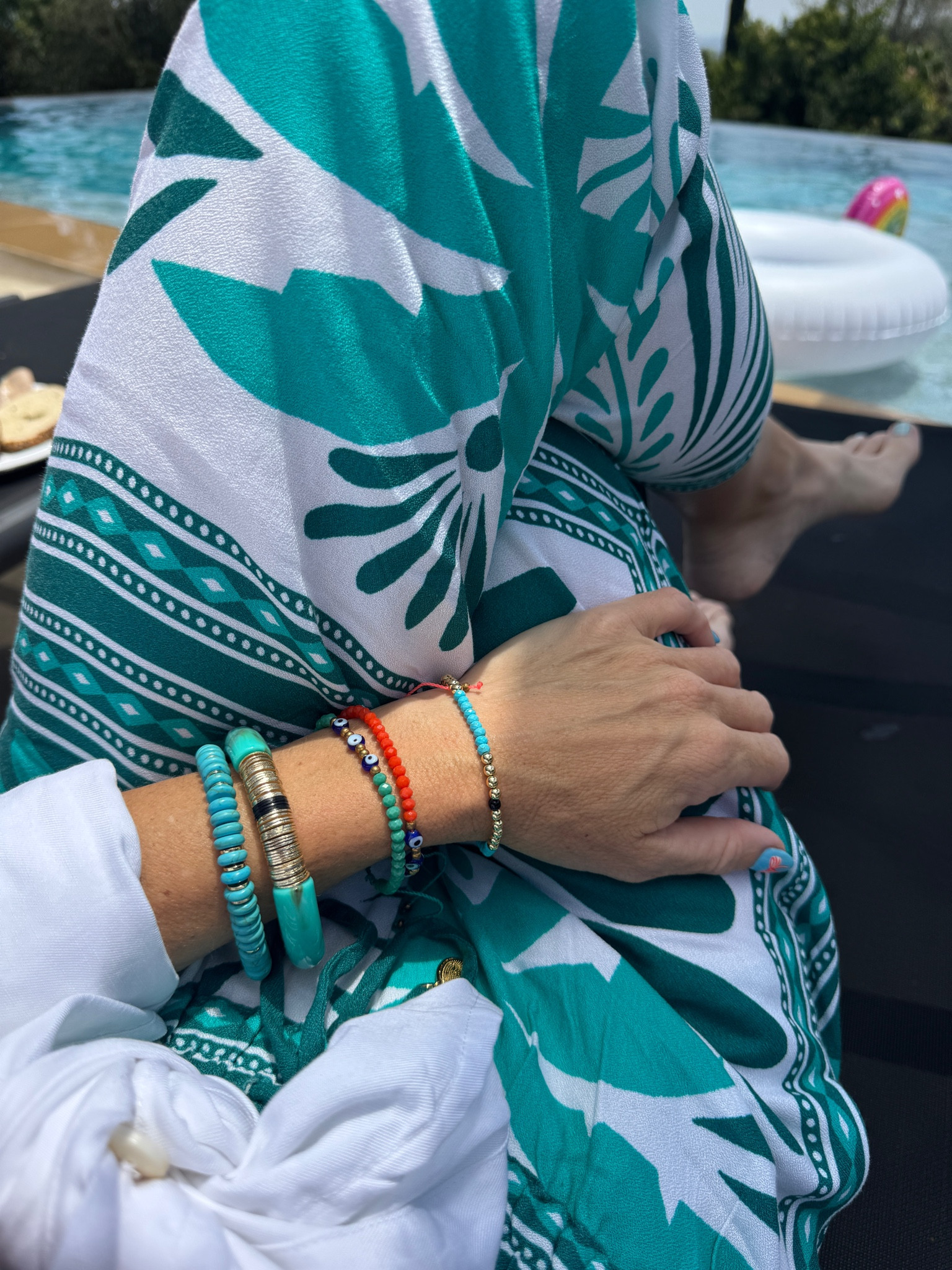Vacation pants perfect for the pool!  And I love a great stack of beaded bracelets.  

#Coverup #Swim #SwimCoverup #CoverupPants #SummerOutfits ￼

#LTKSwim #LTKootd #LTKOver40