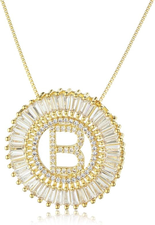 COTTVOTT A-Z Alphabet Pendant Necklaces Charms Women Initial Letter Chain Necklace 4 Colors | Amazon (US)