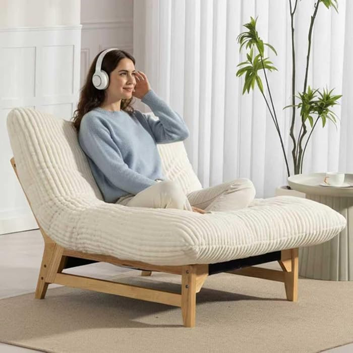 Oversized Comfy Reading Nook Chair with Frame for Adults (White) | Amazon (US)