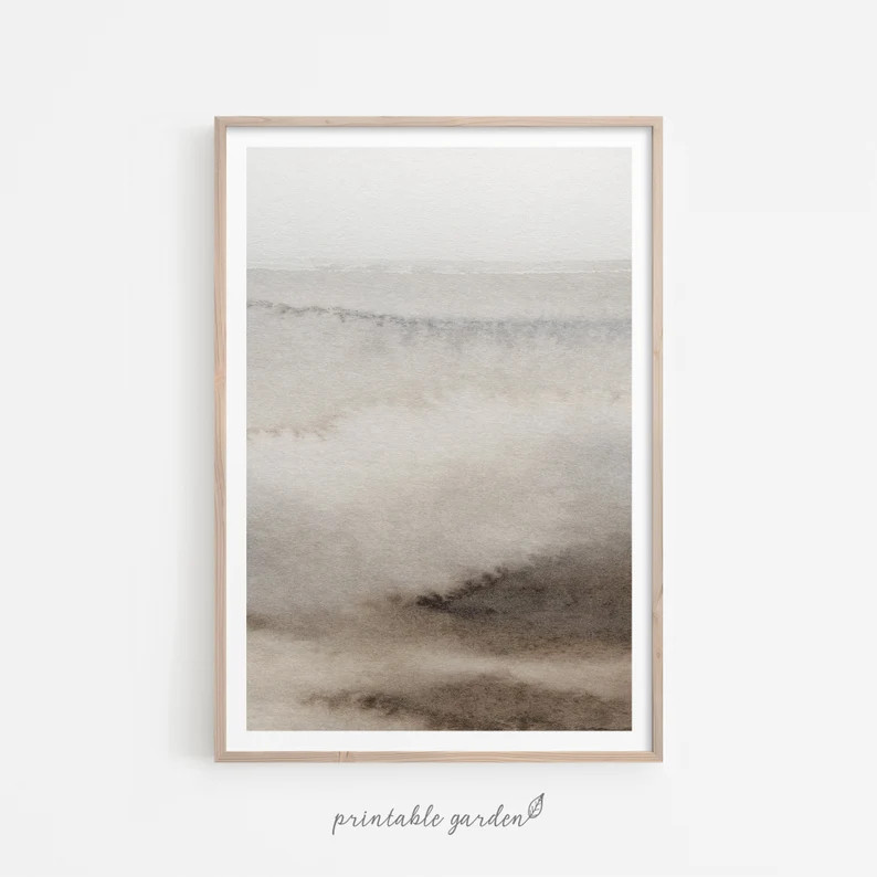 Neutral Abstract Landscape Art, Abstract Watercolor Print, Minimalist Landscape Painting, Misty P... | Etsy (US)