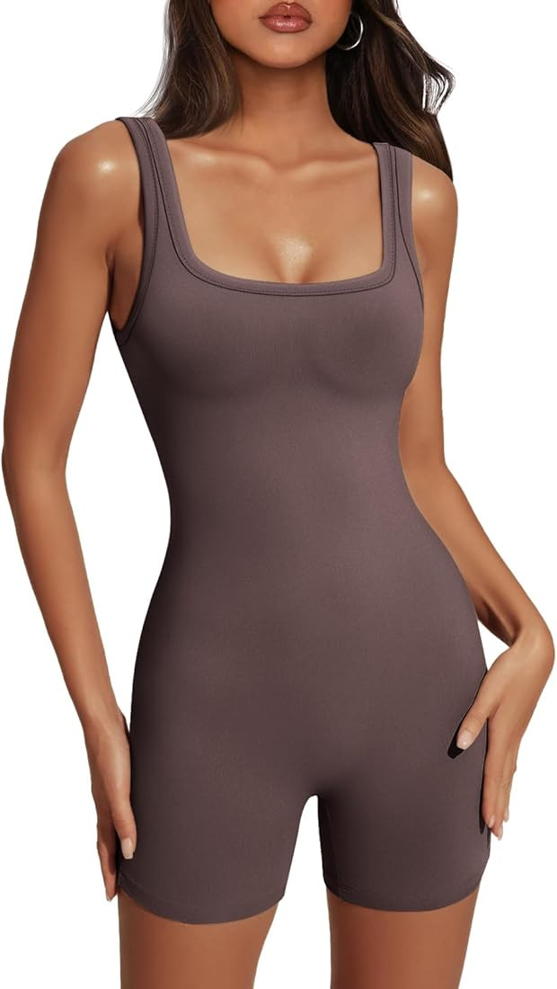 AUTOMET Women's Sexy Unitard Bodysuit Workout Rompers One Piece Summer Outfits Shorts Jumpsuits G... | Amazon (US)