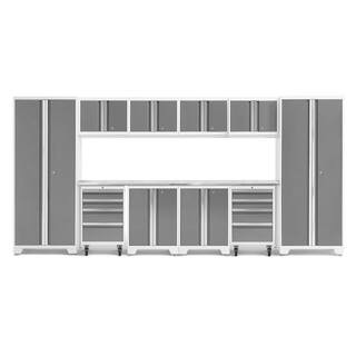 Bold Series 12-Piece 24-Gauge Steel Garage Storage System in Platinum (156 in. W x 76.75 in. H x 18 in. D) | The Home Depot