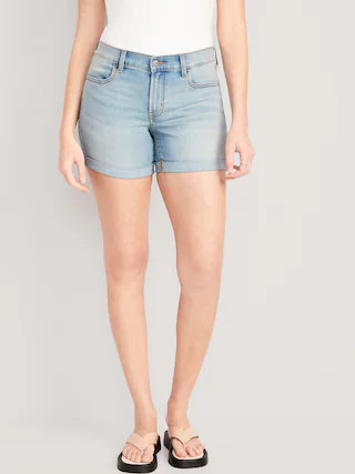 Mid-Rise Wow Jean Shorts for Women -- 5-inch inseam | Old Navy (US)
