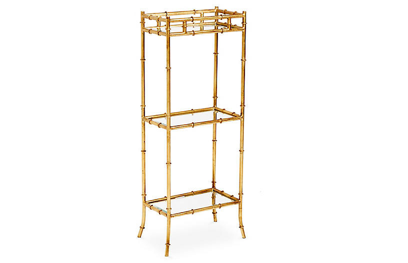 3-Tier Bamboo-Style Side Table, Gold | One Kings Lane