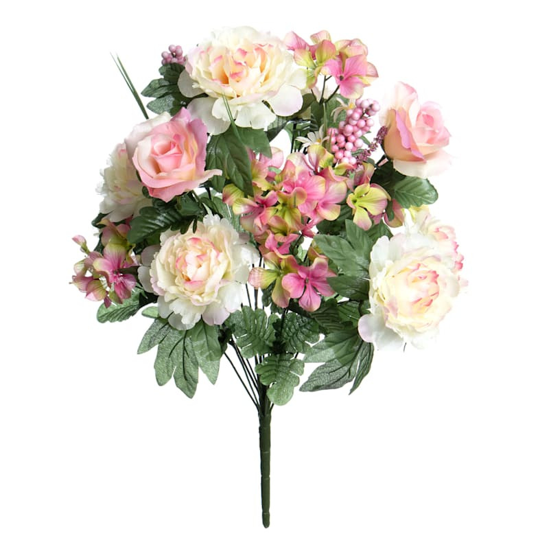 Peony, Rose & Hydrangea Floral Bush, 22.5" | At Home