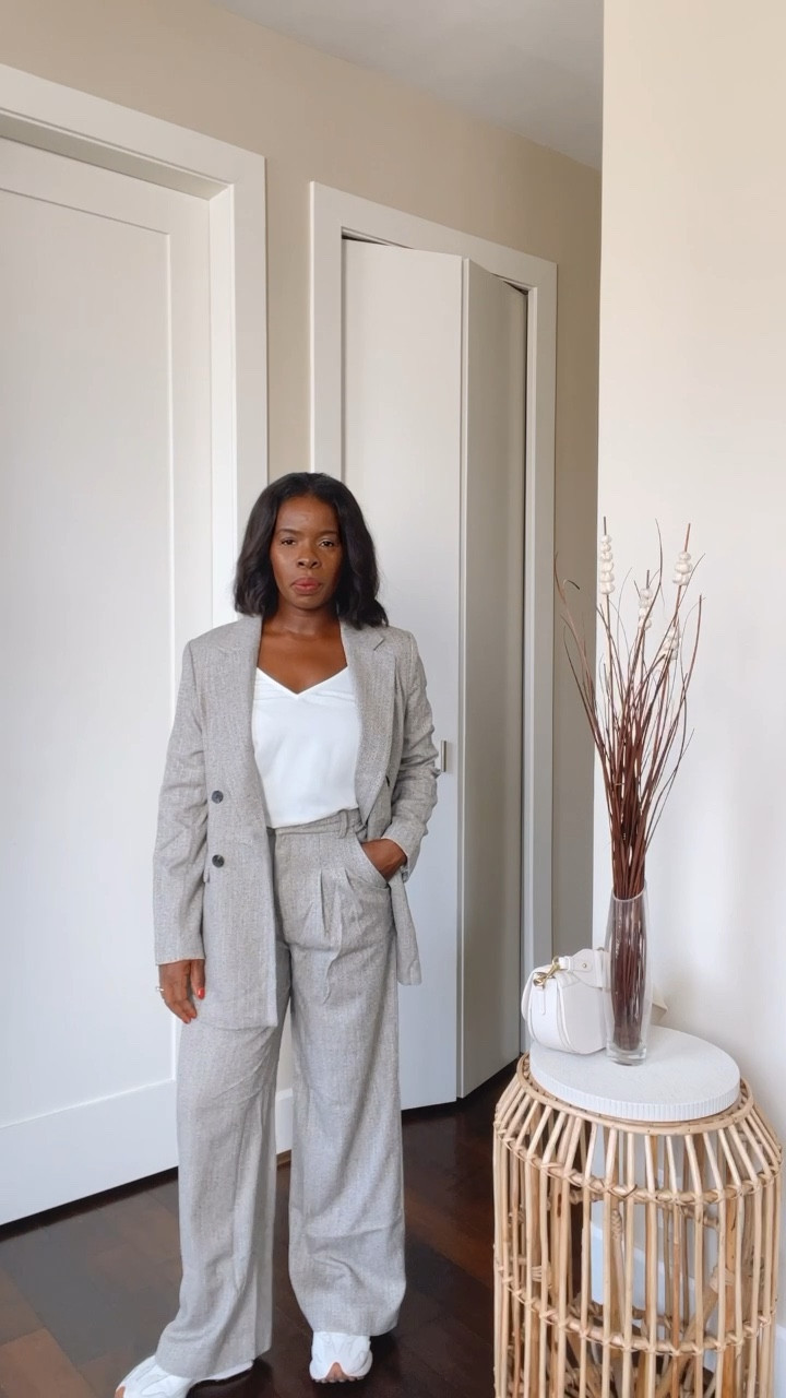 This is a great suit for fall. It’s not itchy and you mix and this neutral easily with other pieces, black, brown, camel etc. 

#LTKSeasonal #LTKworkwear #LTKover40