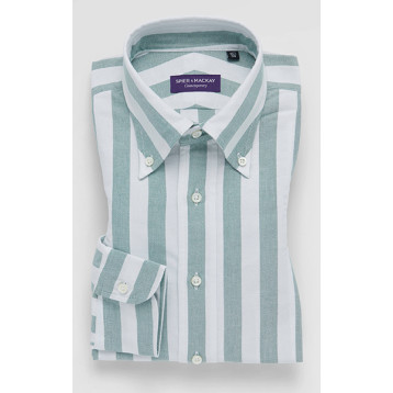 Green Wide Stripe - 2 Ply Oxford Shirt | SPIER & MACKAY | SPIER & MACKAY