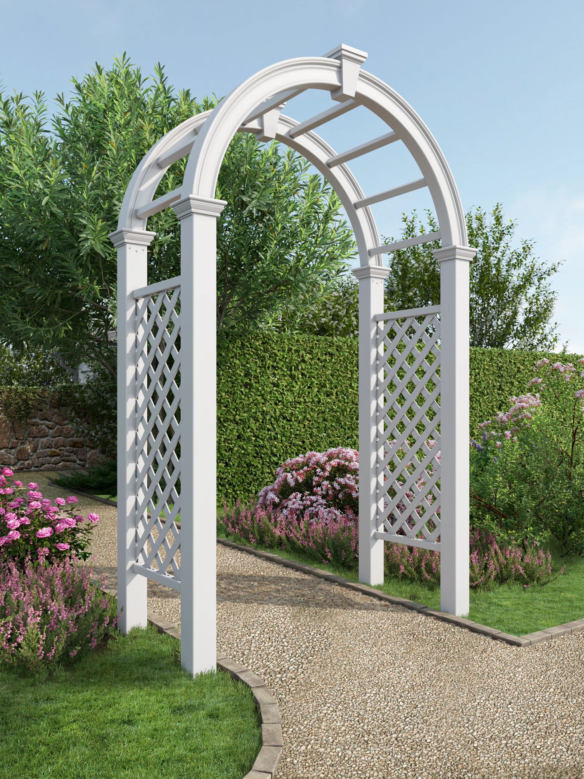 Vita 60'' W x 28'' D Vinyl Arbor in White & Reviews | Wayfair | Wayfair North America