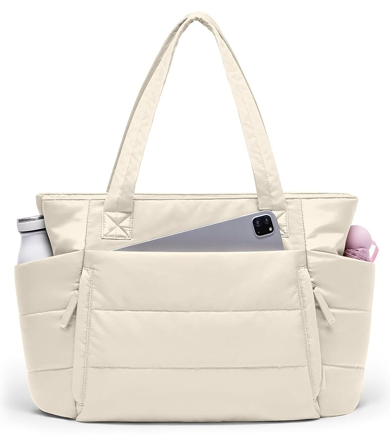 Tote Bag for Women with Zipper, Quilted Puffer Tote Bag with Compartments, Lightweight Puffy Work... | Amazon (US)
