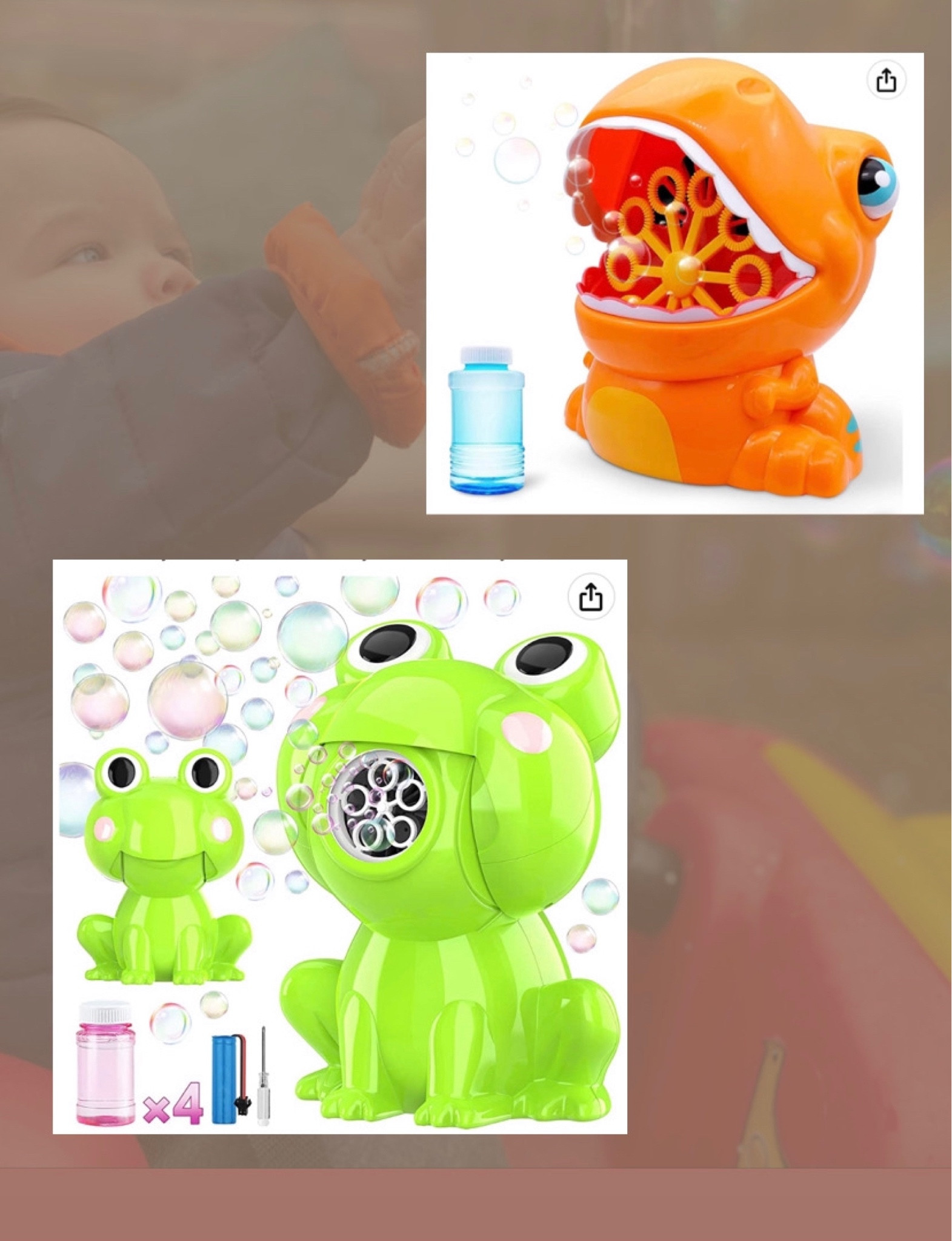 Our bubble machines! 

#LTKbaby #LTKSeasonal #LTKkids