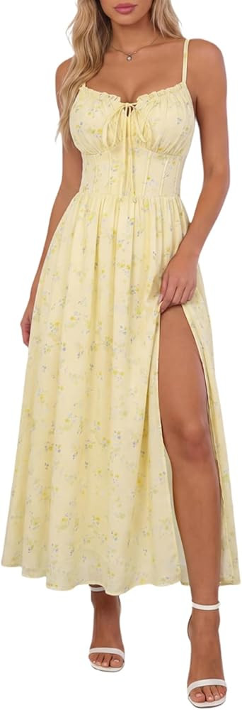Scarlet Darkness Floral Dress for Women 2026 Corset Milkmaid Sundress Wedding Guest Dresses | Amazon (US)