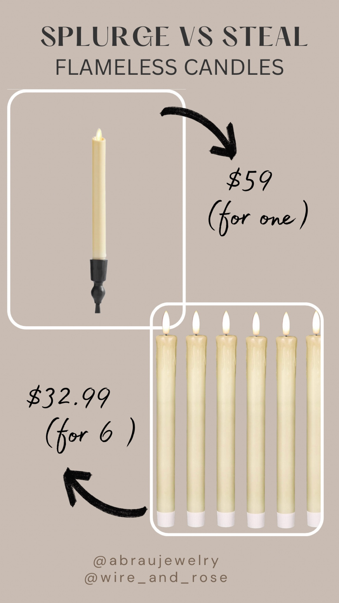 Flameless Flickering tapered waxless candles — Amazon steal vs Pottery Barn splurge. I have the Amazon candles and not only are they worth every penny for the quality, they ease my anxious mind. Plus, they come with a remote! 

Amazon home finds, splurge vs steal, pottery barn candle, candles, Amazon candles, pottery barn decor, Amazon decor, Flameless candles, mantle decor, mantel decor

#LTKhome #LTKFind