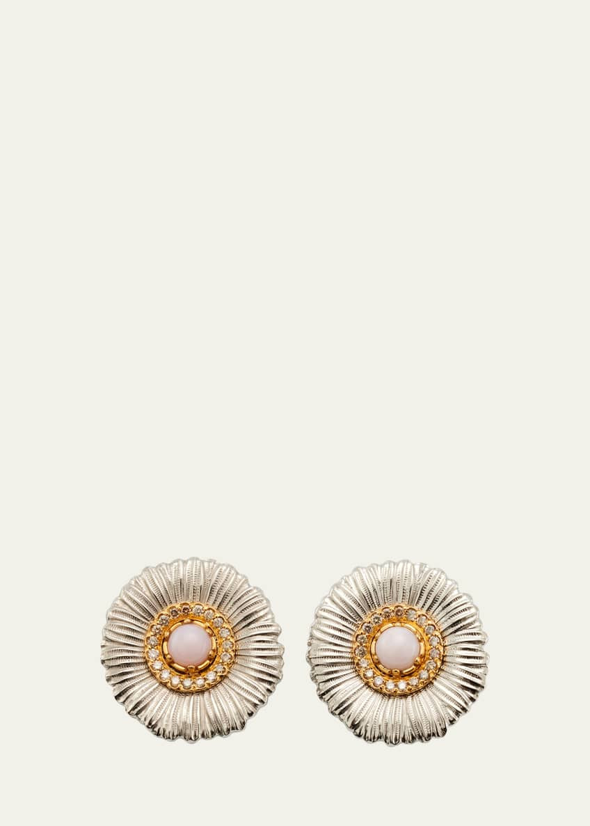 Buccellati Daisy Button Earring with Pink Opal | Bergdorf Goodman
