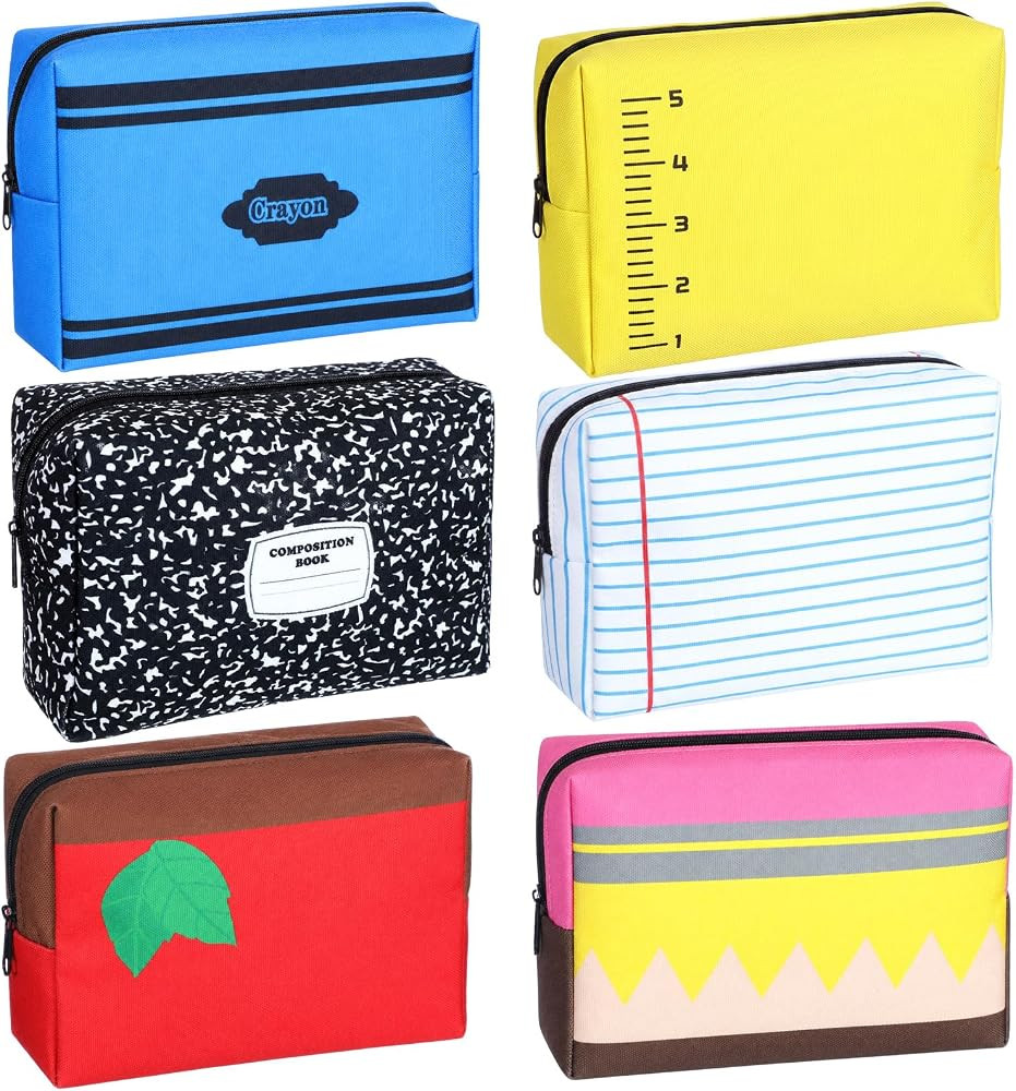 Kacctyen 6 Pack Back to School Teacher Gifts Bulk Teacher Pencil Pouch Makeup Bags Survival Kit N... | Amazon (US)
