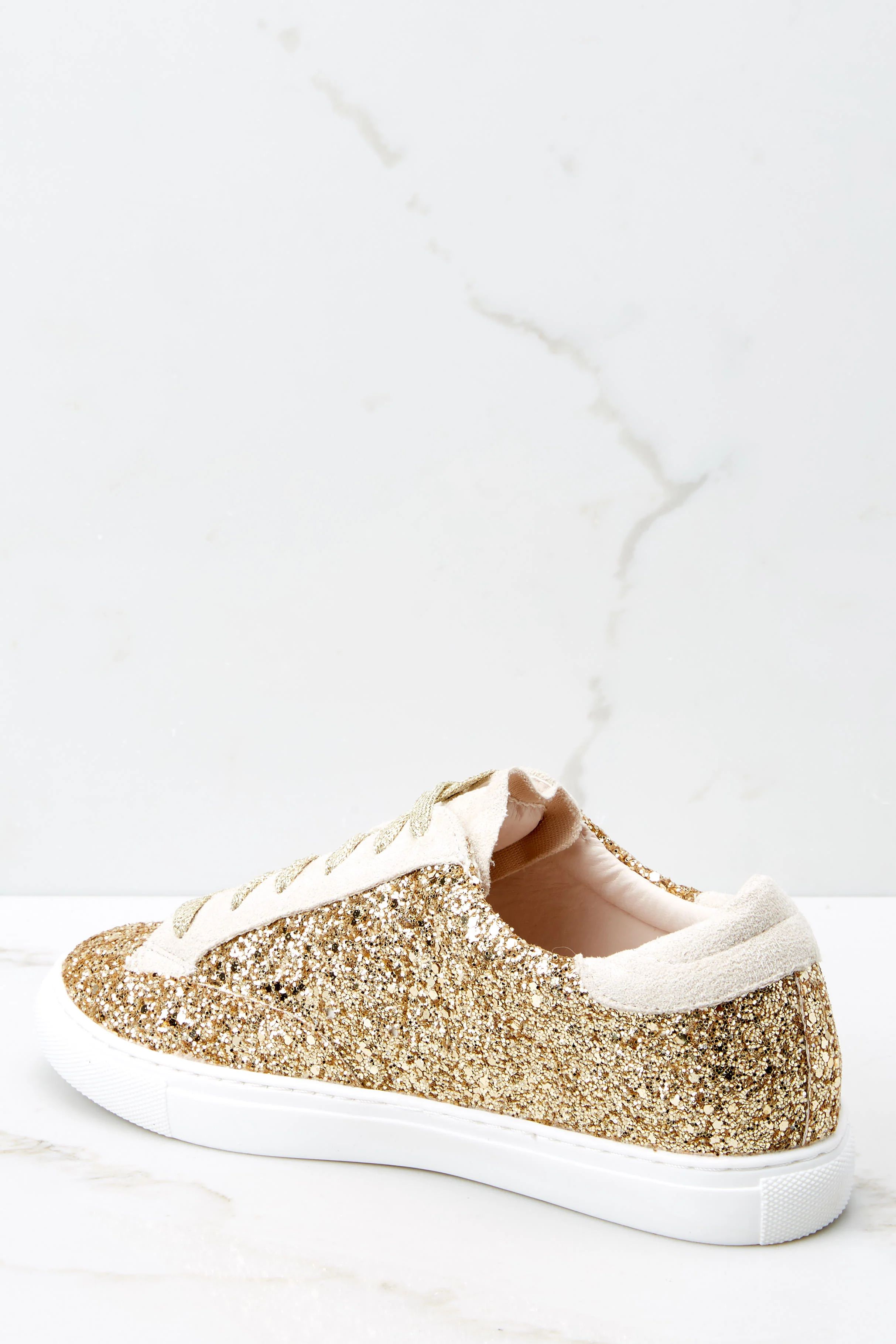 Getting Better Gold Glitter Sneakers | Red Dress 