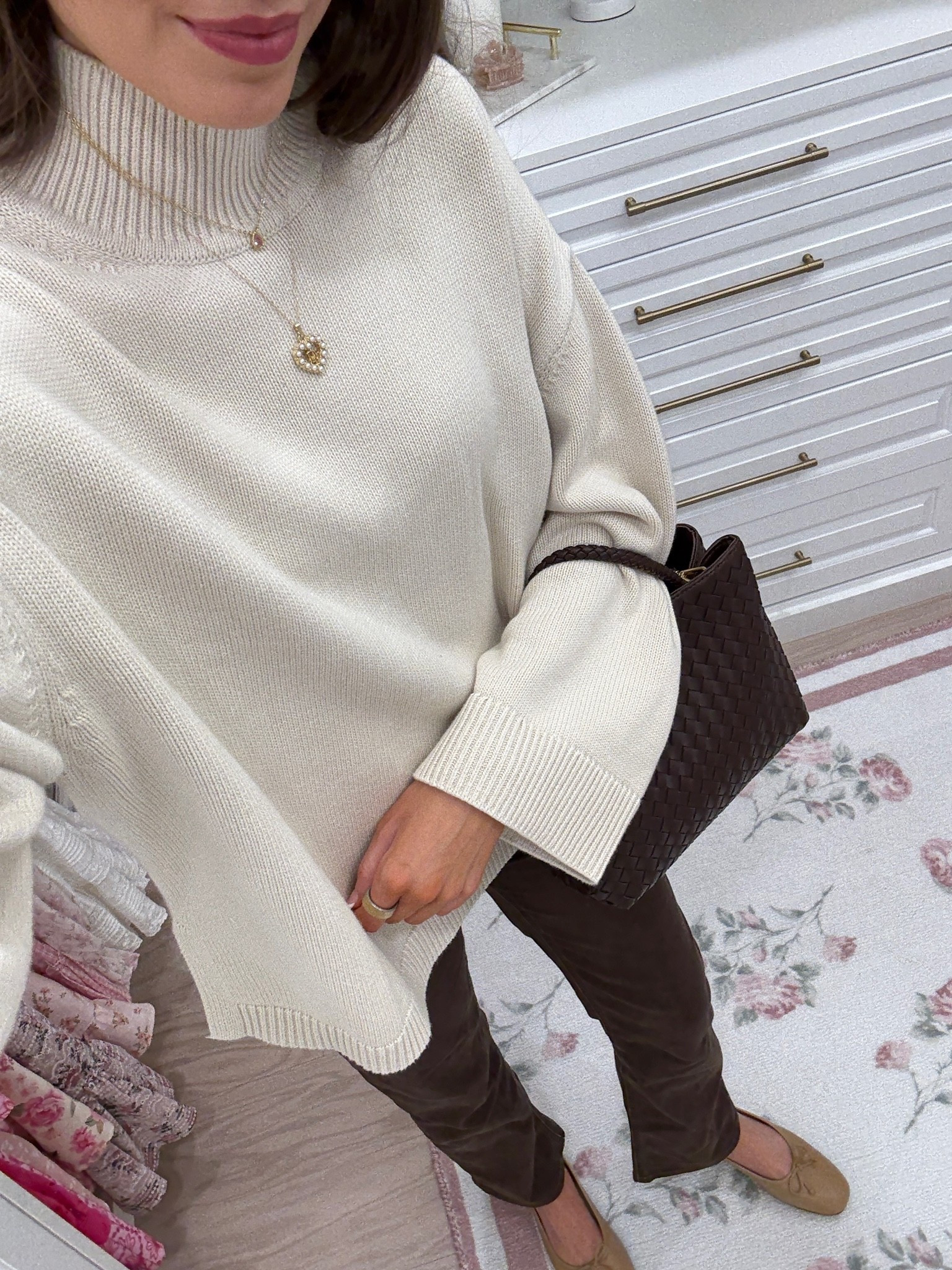 Cozy fall sweater 🤍 100% cotton and runs true to size 
Styled with @Quince chocolate brown jeans

#LTKSaleAlert #LTKootd #LTKSeasonal