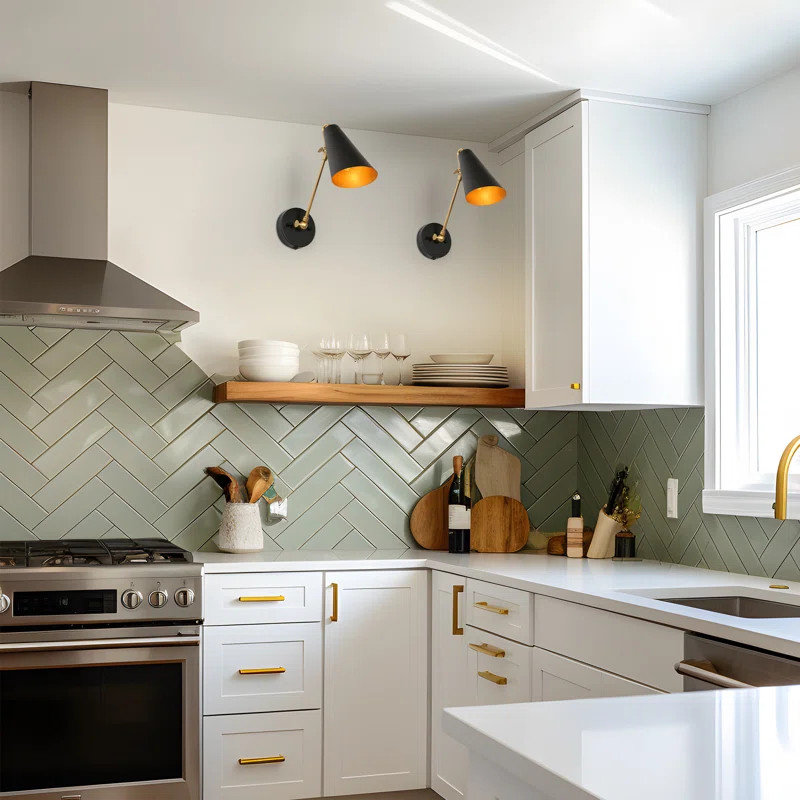 Corrigan Studio® Dalisia 1-Light Dimmable Plug-In Black/Brass Swing Arm & Reviews | Wayfair | Wayfair North America