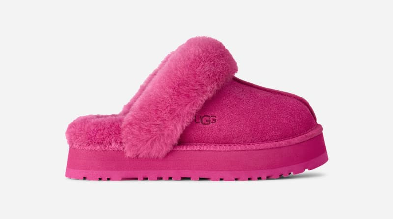 UGG® Women's Disquette Sheepskin Slippers in Dark Peony, Size 7 | UGG (US)