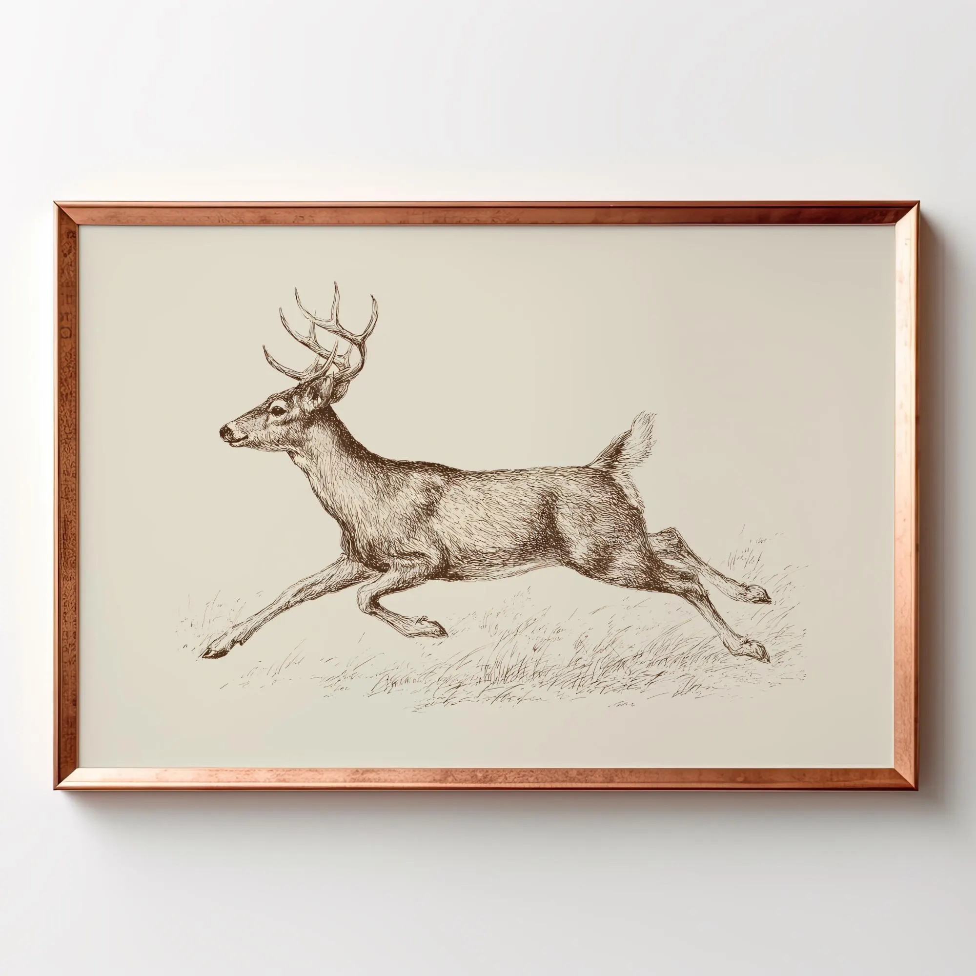Vintage Deer Sketch Wall Art Printable Rustic Wildlife Illustration Deer Artwork for Cabin Farmhouse Woodland Lodge Home Decor | Etsy (Global)