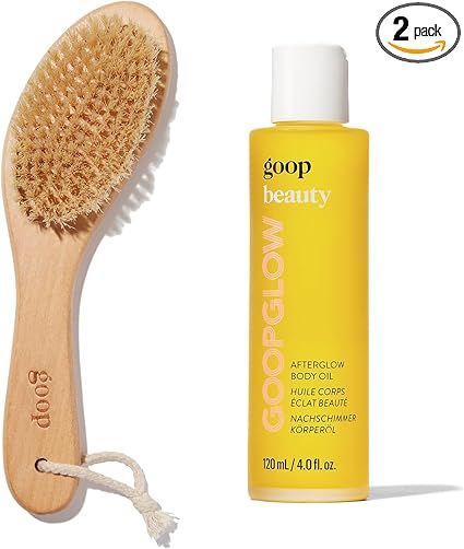 goop Beauty Dry Brush & Body Oil Bundle | Exfoliating & Detoxifying Dry Brush to Sweep Away Dead ... | Amazon (US)