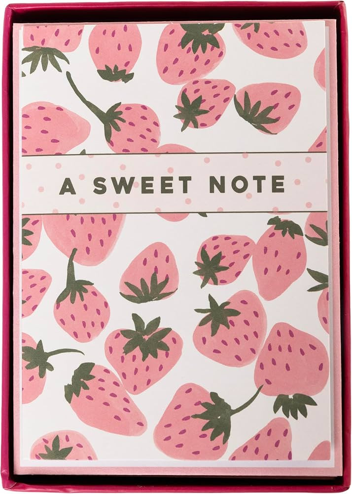 Graphique Pink Strawberries Boxed Cards, 16 Pack Set, All Occasion Greeting Cards with Envelopes,... | Amazon (US)