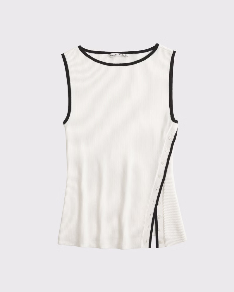 Asymmetrical Button Sweater Tank | Abercrombie & Fitch (US)