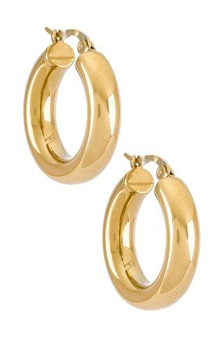 SHASHI Dominique Hoop Earring in Gold from Revolve.com | Revolve Clothing (Global)