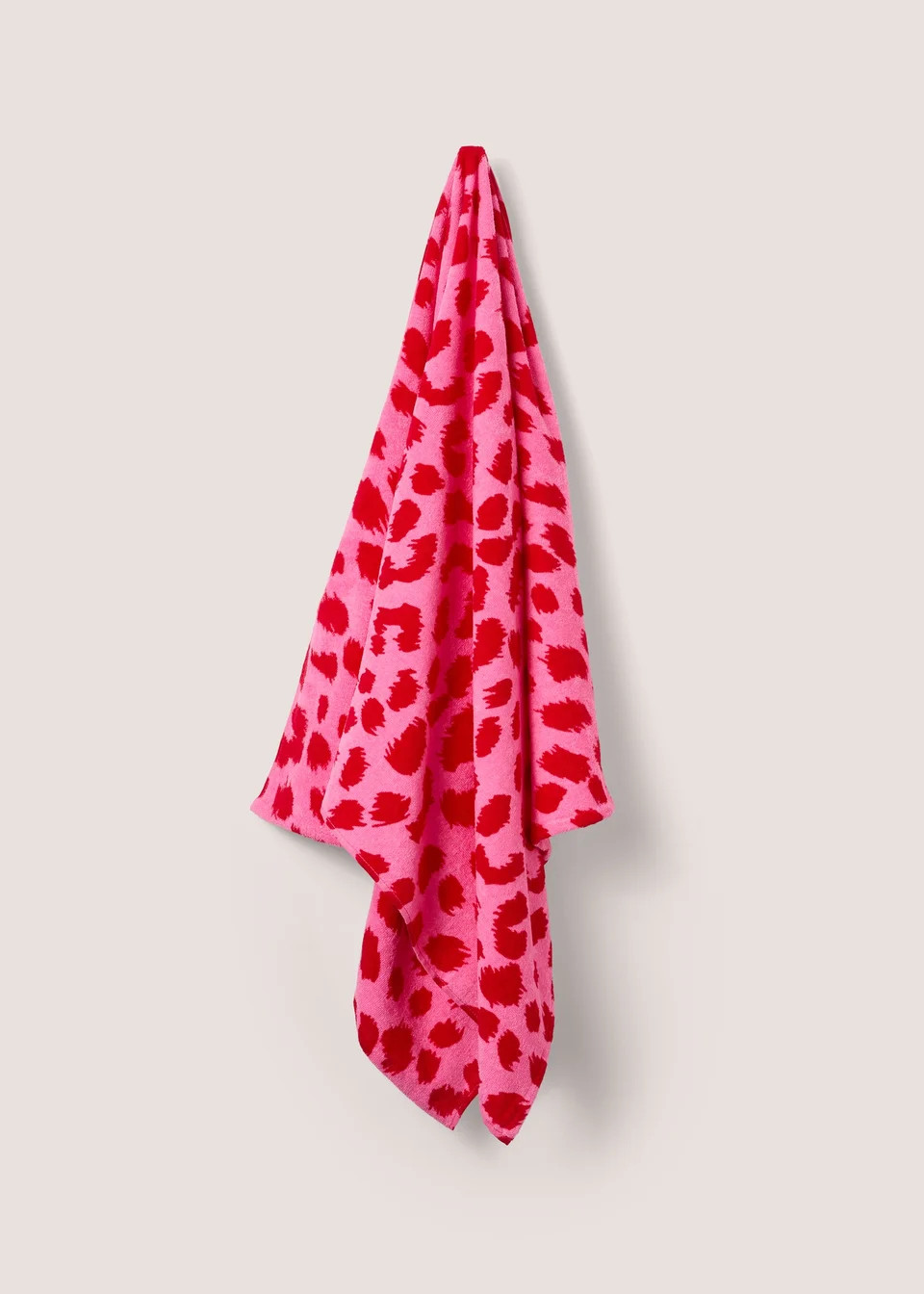 Pink Leopard Print Beach Towel (140cm x 70cm) | Matalan (UK)