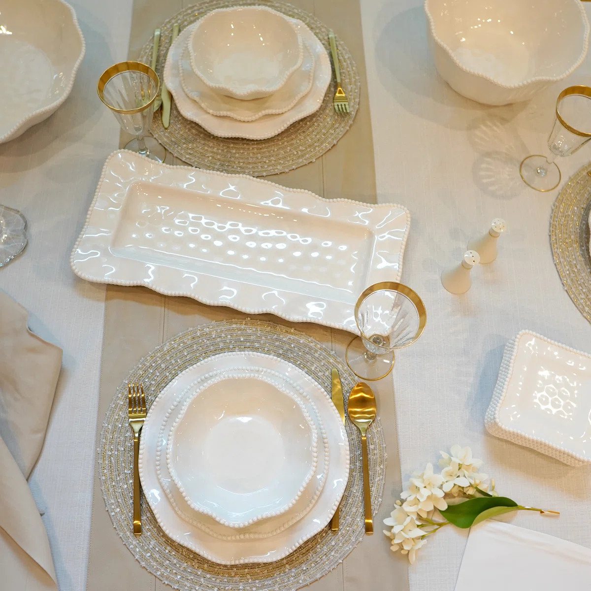 Certified International Perlette 12 Piece Melamine Dinnerware Set, Service For 4 | Wayfair North America