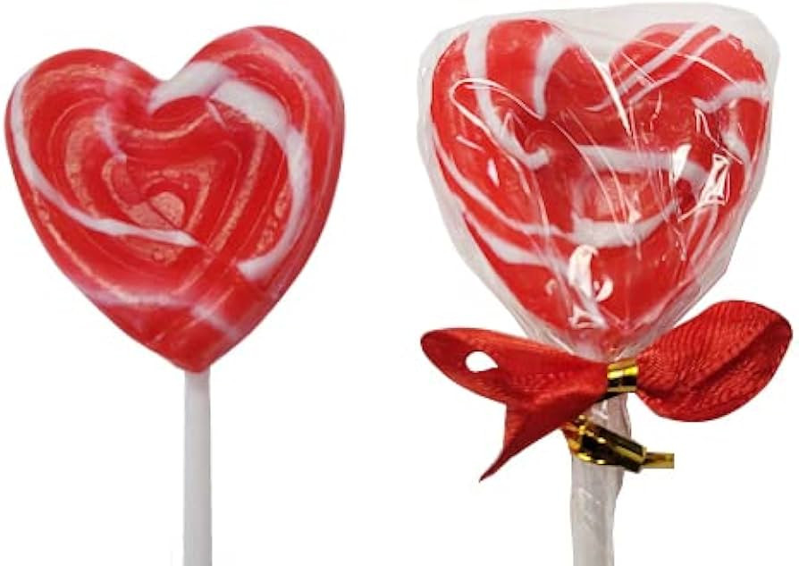 Naturejam Red Heart Lollipops 8 Count-Individually Wrapped Hard Candy For Parties Strawberry Flav... | Amazon (US)