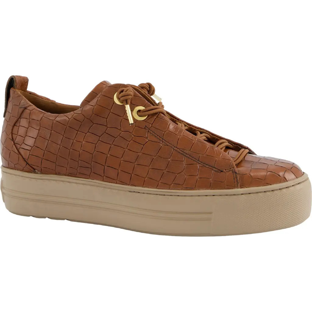 Paul Green Zena Leopard Print Platform Sneaker in Crock Soft Cognac at Nordstrom, Size 10.5Us | Nordstrom