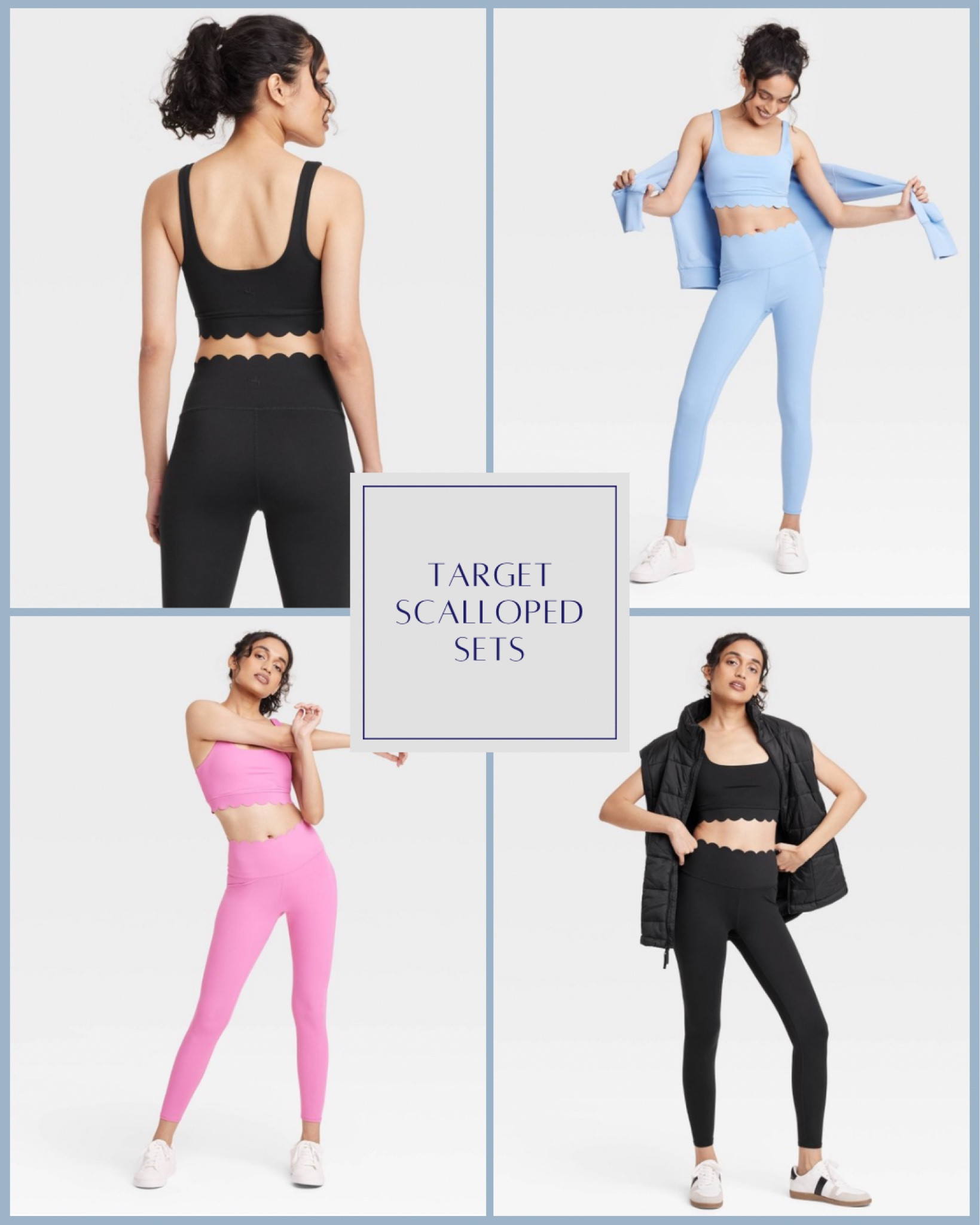 Target athletic sets in matching scalloped leggings and scalloped bra! So good to mix & match! 

Target, activewear, workout clothes, leggings, scalloped leggings, bra, sports bra, scalloped sports bra, active, workout, joylab, target new arrivals, target athletic clothes, women’s leggings

#LTKFindsUnder50 #LTKStyleTip #LTKActive