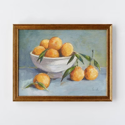18" x 14" Citrus Harvest Framed Wall Canvas Antique Gold - Threshold™ designed with... | Target