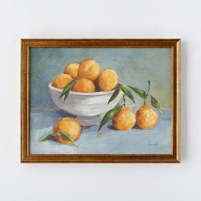 18&#34; x 14&#34; Citrus Harvest Framed Wall Canvas Antique Gold - Threshold&#8482; designed with... | Target