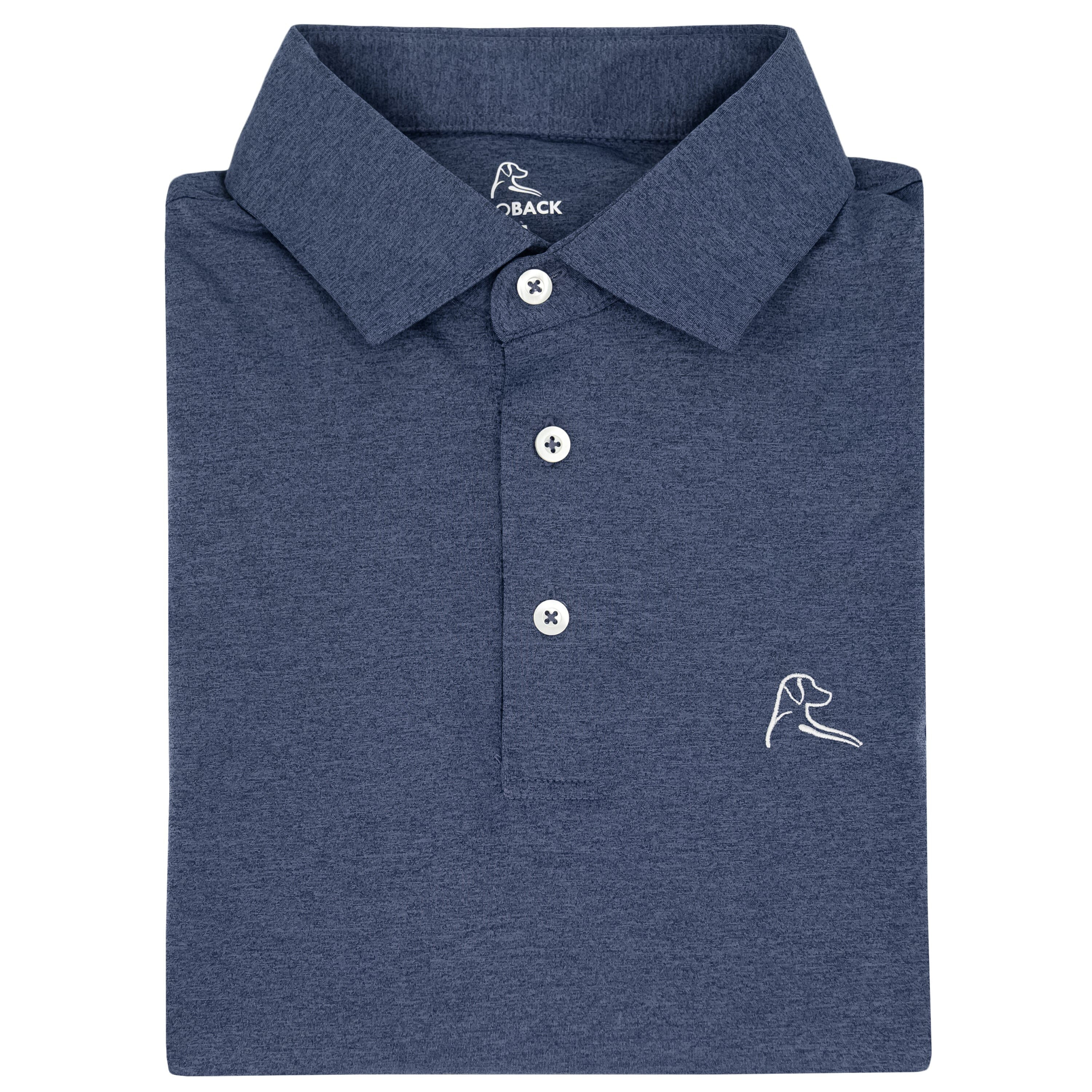 Heather Performance Polo - Annapolis Blue | Rhoback | RHOBACK