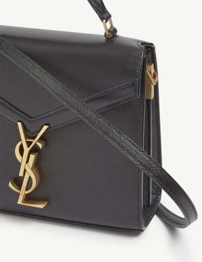 Black/gold Cassandra Grained Leather Shoulder bag | Selfridges