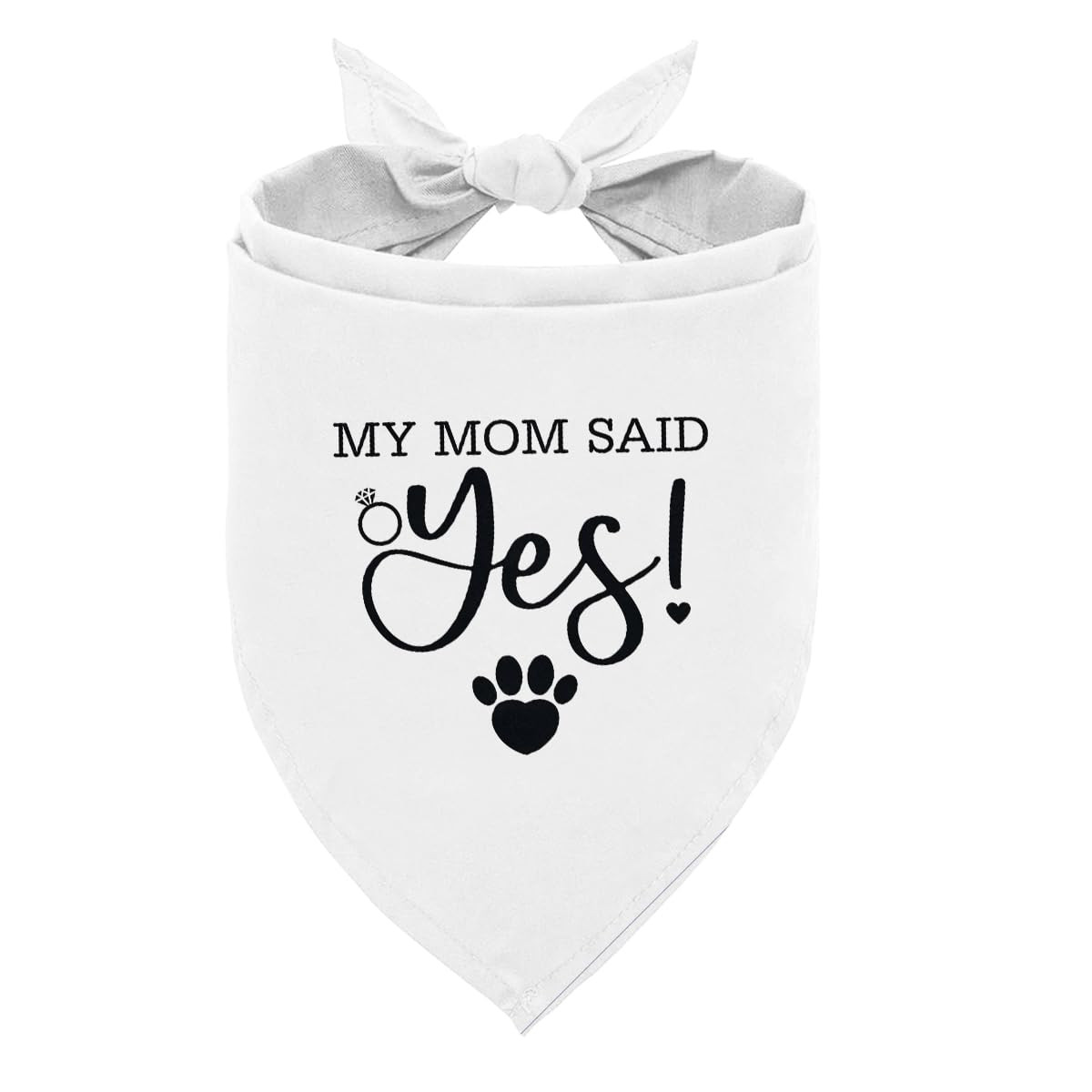 My Mom Said Yes Bandana, White Wedding Dog Bandana, Dog Engagement Bandana, Gift for Dogs Lover, ... | Amazon (US)