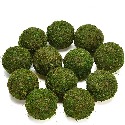 Byher Natural Green Moss Decorative Ball,Handmade (3.5"-Set of 6) | Amazon (US)