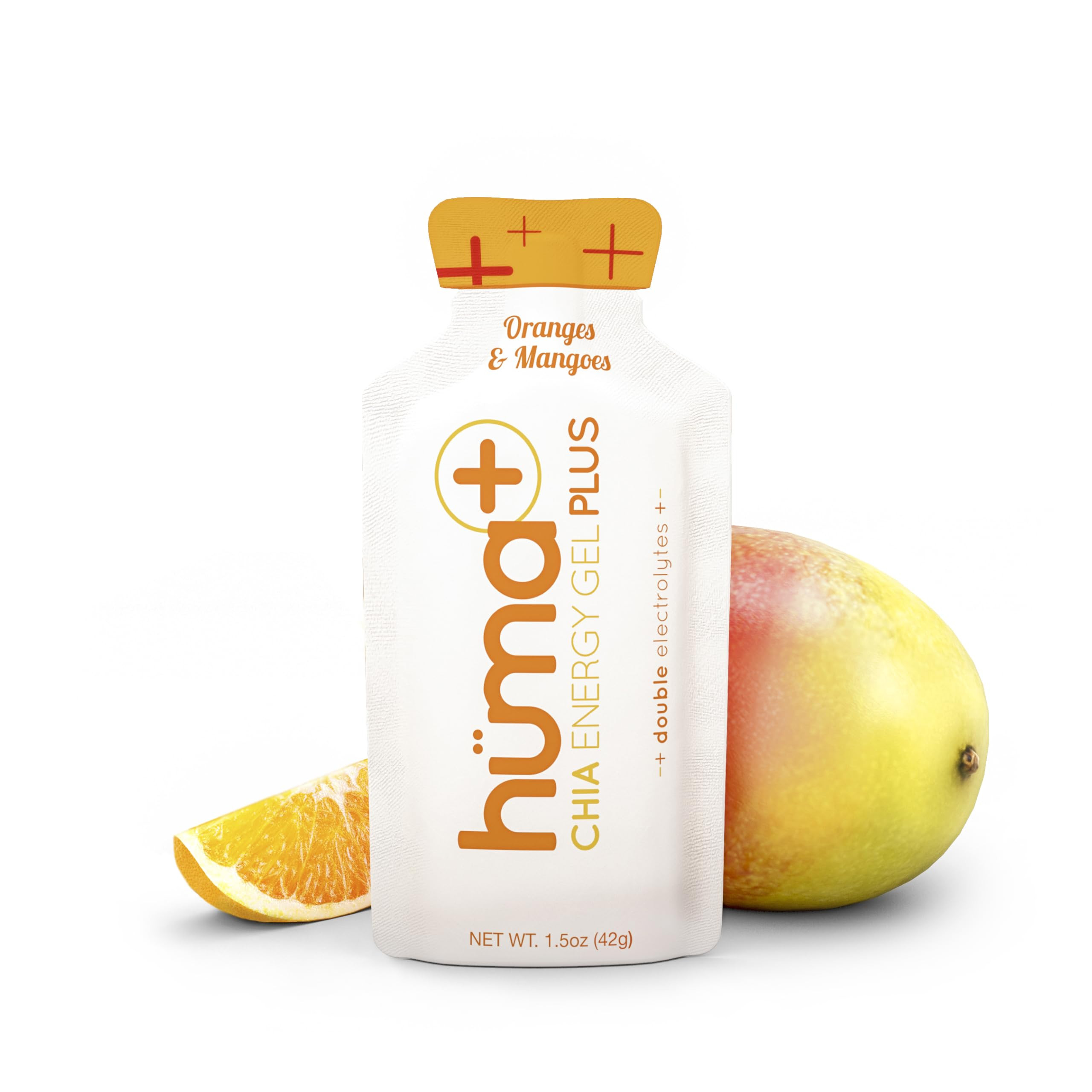 Huma Plus (Double Electrolytes) - Chia Energy Gel, Orange Mango, 12 Gels - Stomach Friendly, Real... | Amazon (US)