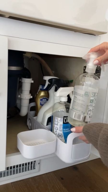 Unpretty but necessary under the sink storage essentials! Love this roll out caddy for spray bottles, and the caddies for inside cabinet doors are so smart! 

#LTKhome #LTKunder100 #LTKunder50