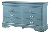 Glory Furniture LouisPhillipe , Blue Dresser, 33"H X 57"W X 16"D, | Amazon (US)