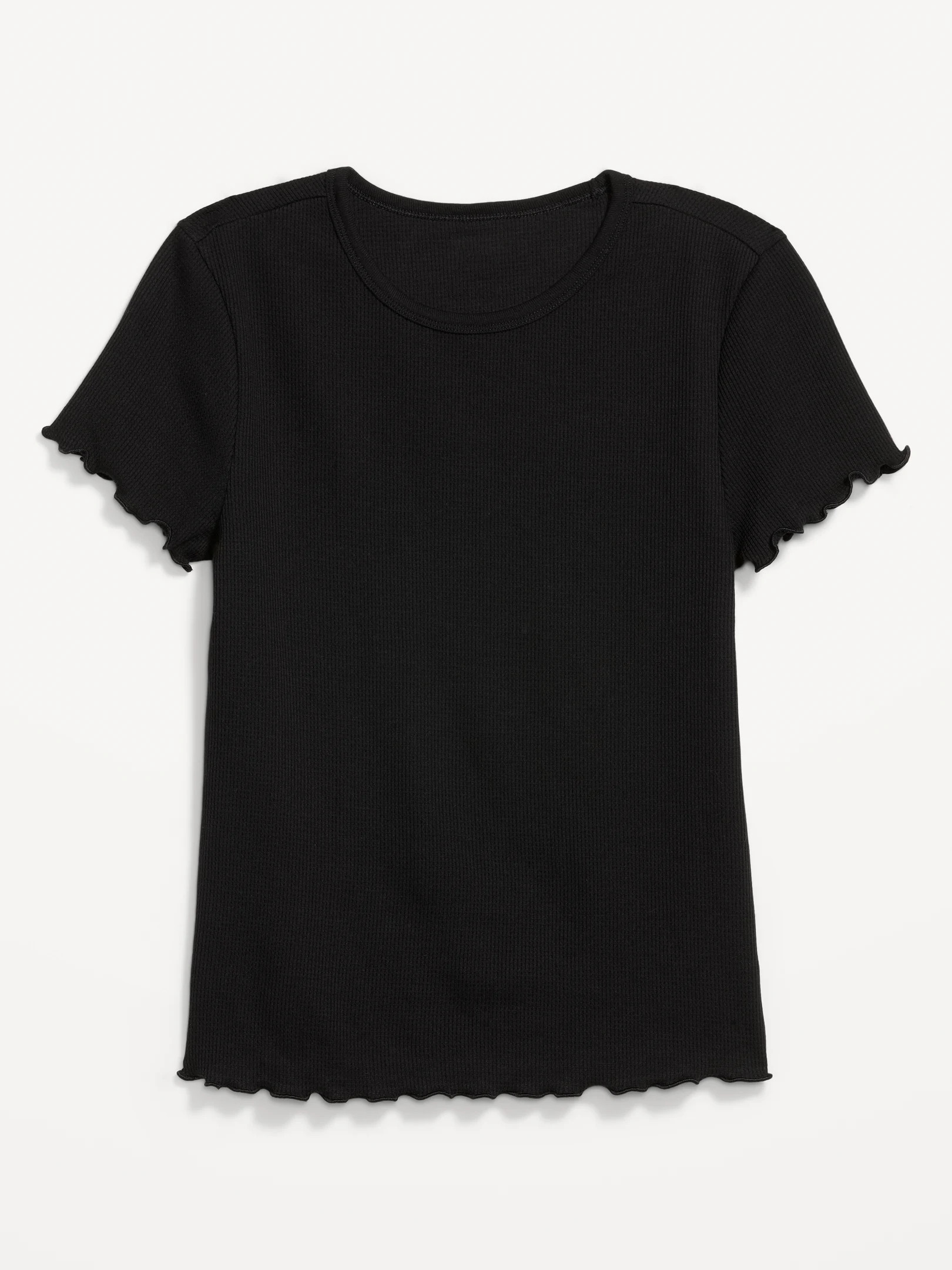 Fitted Waffle-Knit Cropped T-Shirt | Old Navy (US)