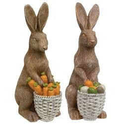 BreeBe - Standing Resin Bunny With Basket - 2 Asstd - Brown, Grey | Best Buy U.S.