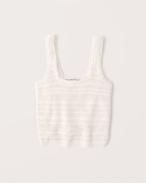 Crochet Squareneck Tank | Abercrombie & Fitch (US)