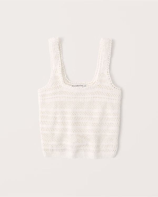 Crochet Squareneck Tank | Abercrombie & Fitch (US)