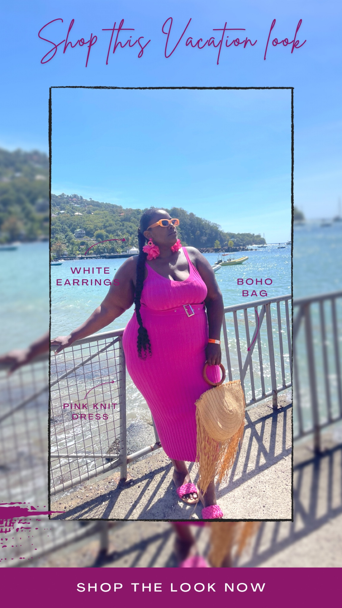 Plus size knit dress and accessories. A simple vacation or casual outing look.

#LTKFind #LTKtravel #LTKcurves